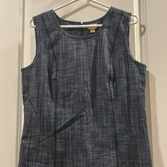 Caslon sleeveless Tweed Sheath midi Dress ribbon/button detail women’s size 12 - Picture 1 of 10